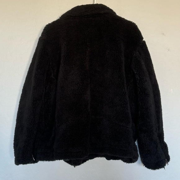 FREE PEOPLE So Cozy Slouchy Fleece Moto Jacket In Black size medium - Picture 9 of 11